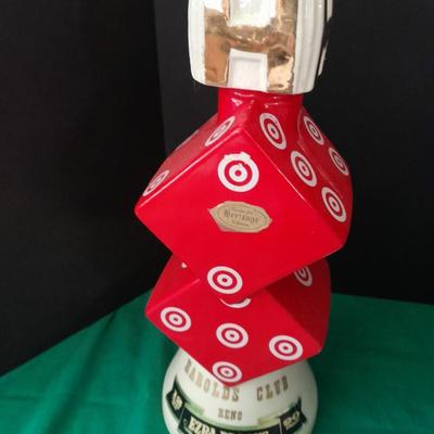 Ezra Brooks 1968 Dice Harolds Club Reno Empty Decanter and other casino & game related items