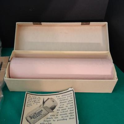 Unique sweet corn cob butter and holders and a Vintage roll of soft tissue