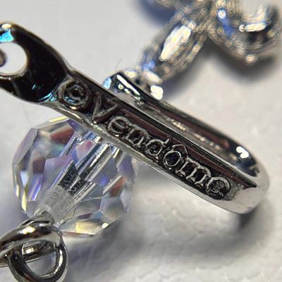 RETRO â€œVENDOMEâ€ NECKLACE BLACK, CLEAR, WHITE BEADWORK
