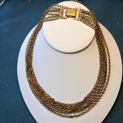 VINTAGE 5 STRAND CHAIN NECKLACE