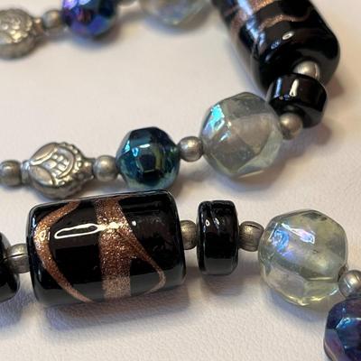 LONG 47â€ CONTINUOUS STRAND GLASS BEAD NECKLACE