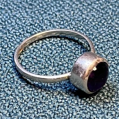 STERLING â€œ925â€ DEEP PURPLE AMETHYST RING