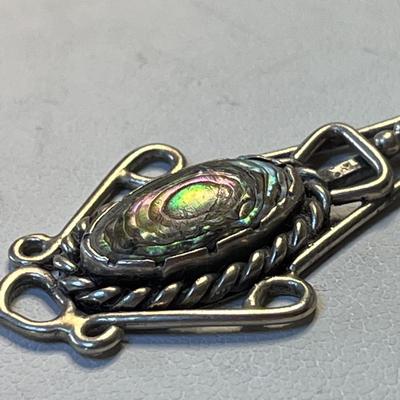 ORNATE SILVER ABALONE MEDICINE SPOON 