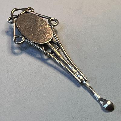 ORNATE SILVER ABALONE MEDICINE SPOON 