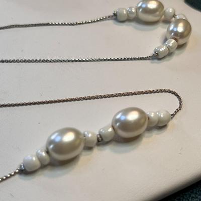 36â€ LONG STAGGERED PEARL NECKLACE