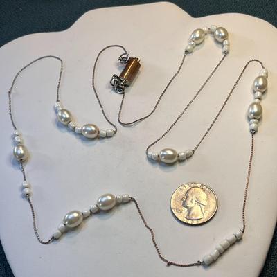 36â€ LONG STAGGERED PEARL NECKLACE
