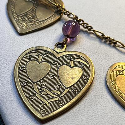 COPPERTONE HEART NECKLACE, EARRINGS SET BY â€œPIDIDOLYâ€