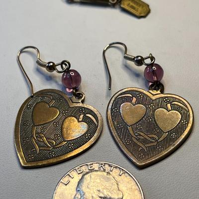 COPPERTONE HEART NECKLACE, EARRINGS SET BY â€œPIDIDOLYâ€