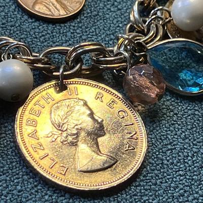U.K. BRITISH COINS CHARM BRACELET
