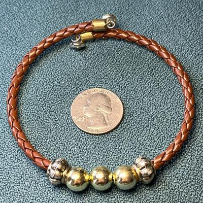 WOVEN LEATHER ARM OR LEG BAND
