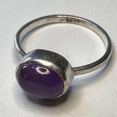 â€œ.925â€ STERLING RING LAVENDER STONE DOME