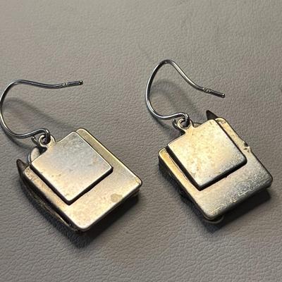 STERLING EARRINGS INTERESTING CONGLOMERATE MOTIF