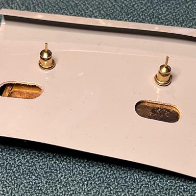 GENUINE STONE PIERCED EARRINGS