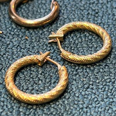 3 PAIR SMALLER SIZE HOOP EARRINGS 