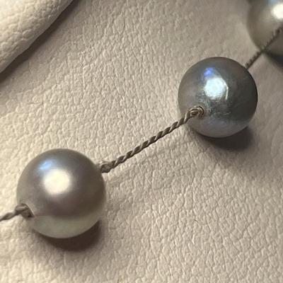 REAL NATURAL GREY PEARLS 16â€ STRAND