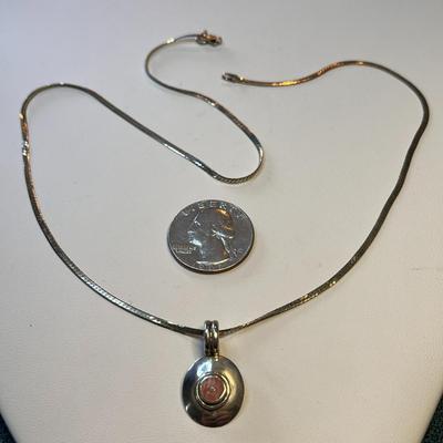 STERLING .25 SILVER NECKLACE WITH PENDANT