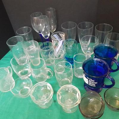 Wide variety of mismatch Kitchen glasses and drinkware