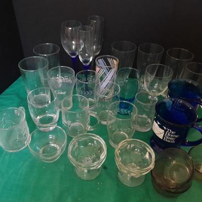 Wide variety of mismatch Kitchen glasses and drinkware