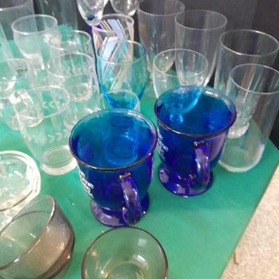 Wide variety of mismatch Kitchen glasses and drinkware