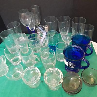 Wide variety of mismatch Kitchen glasses and drinkware