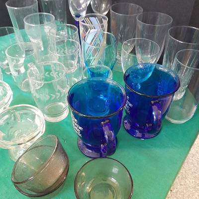 Wide variety of mismatch Kitchen glasses and drinkware