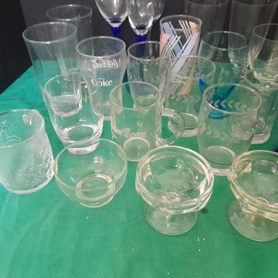 Wide variety of mismatch Kitchen glasses and drinkware