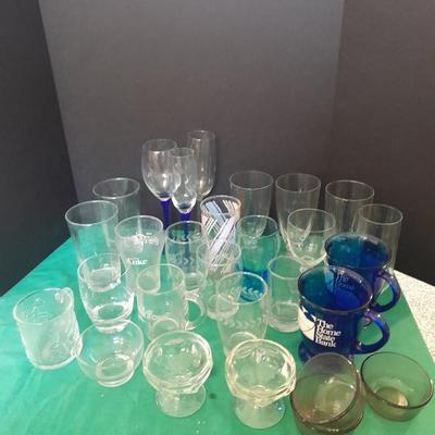 Wide variety of mismatch Kitchen glasses and drinkware