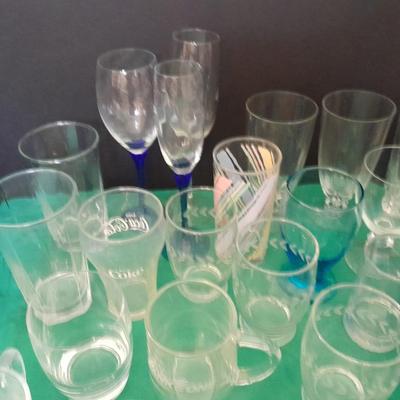 Wide variety of mismatch Kitchen glasses and drinkware