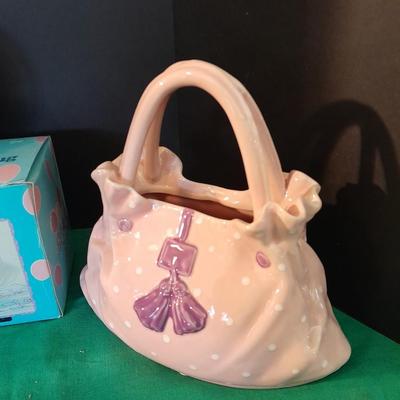 Two Color a mug mug's two Avon ceramic purses, and a happy mug!