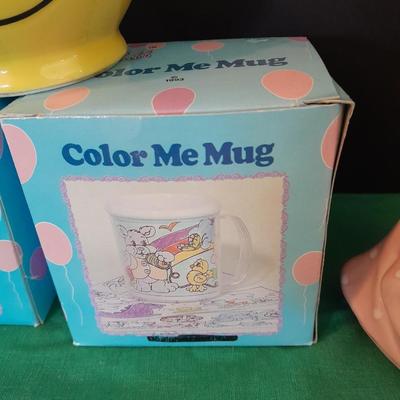 Two Color a mug mug's two Avon ceramic purses, and a happy mug!