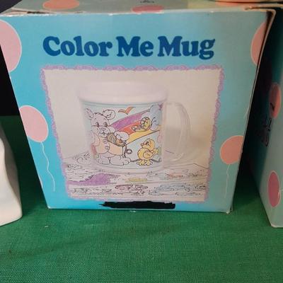 Two Color a mug mug's two Avon ceramic purses, and a happy mug!