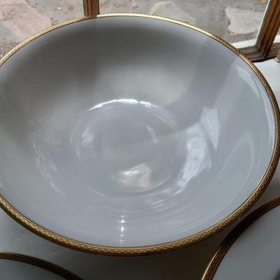 Imperial by Salem China Co. 23 Kt. Gold ovenproof Chinaware replacement pieces and a Royal Bavaria decorative plate