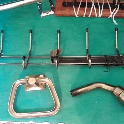 Bathroom organization, robe hangers, door hanger, towel racks and more