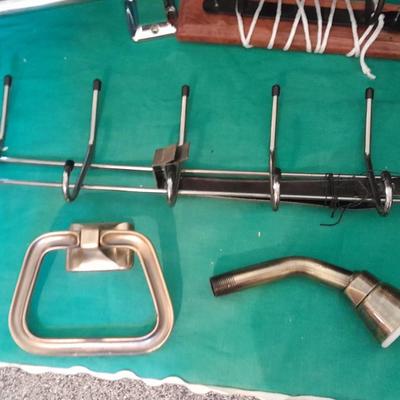 Bathroom organization, robe hangers, door hanger, towel racks and more