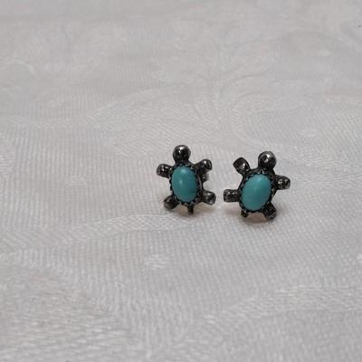 Turquoise Turtle 925 Earrings