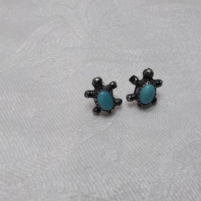 Turquoise Turtle 925 Earrings