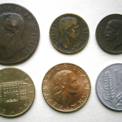 6 Italian Coins