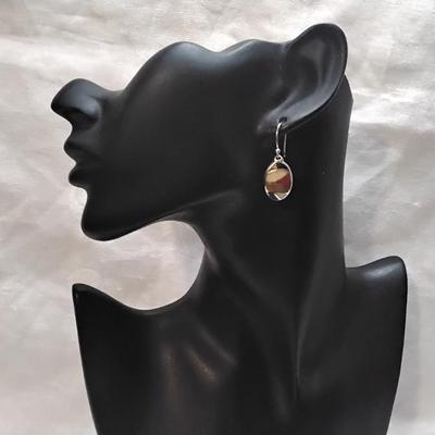 Vintage Cream Jade, Red Coral, Onyx and Sandstone 925 Earrings