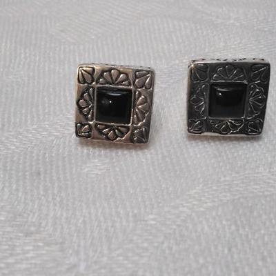 Onyx Stud 925 Earrings