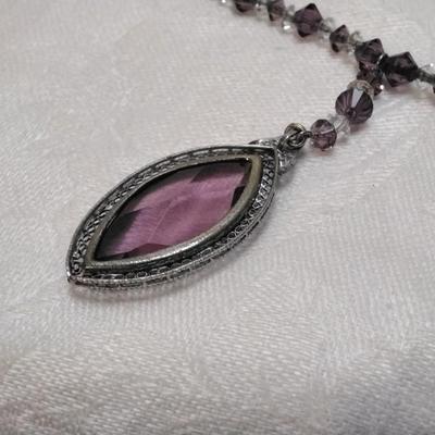 Antique Amethyst 925 16" Necklace