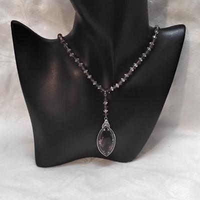 Antique Amethyst 925 16" Necklace