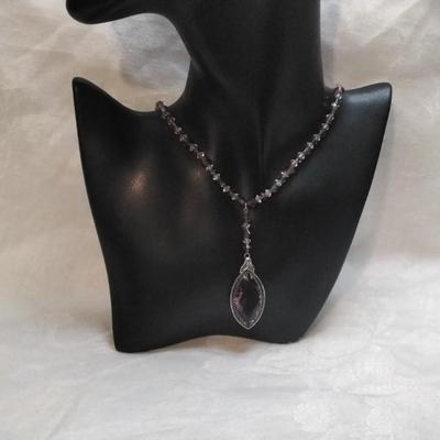 Antique Amethyst 925 16" Necklace