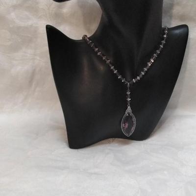 Antique Amethyst 925 16" Necklace