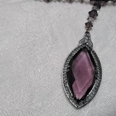 Antique Amethyst 925 16" Necklace