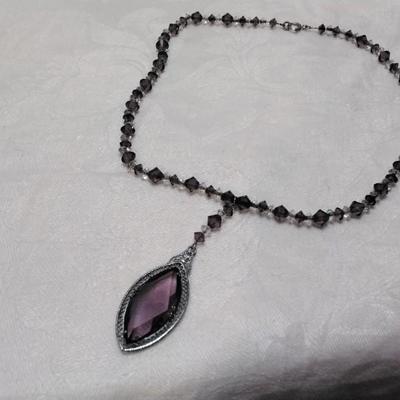 Antique Amethyst 925 16" Necklace