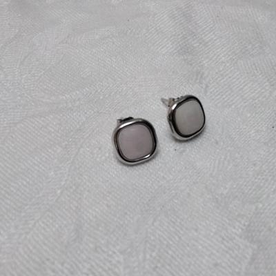 Vintage Mother of Pearl 925 Stud Earrings
