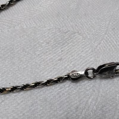 Vintage Ross Simons Sapphire and Diamond Gold Vermeil 18" Italian Necklace