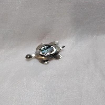 Vintage Abalone Turtle Mexico 925 Brooch