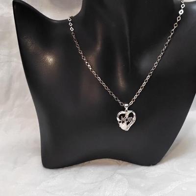 Heart Shaped Opal Mom on 19"  Italian 925 Necklace