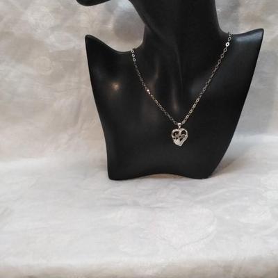 Heart Shaped Opal Mom on 19"  Italian 925 Necklace